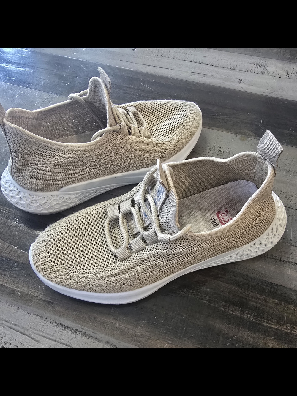 Ecko Unlimited Beige Knit Kids' Slip-On Sneakers